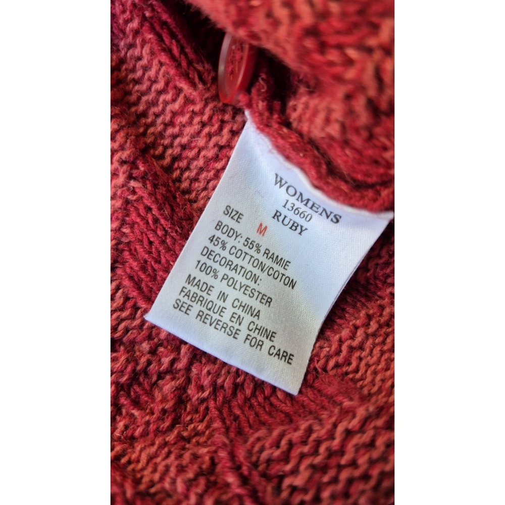 Woolrich Ruby Red Sweater Womens Medium Warm Cozy - Picture 3 of 13